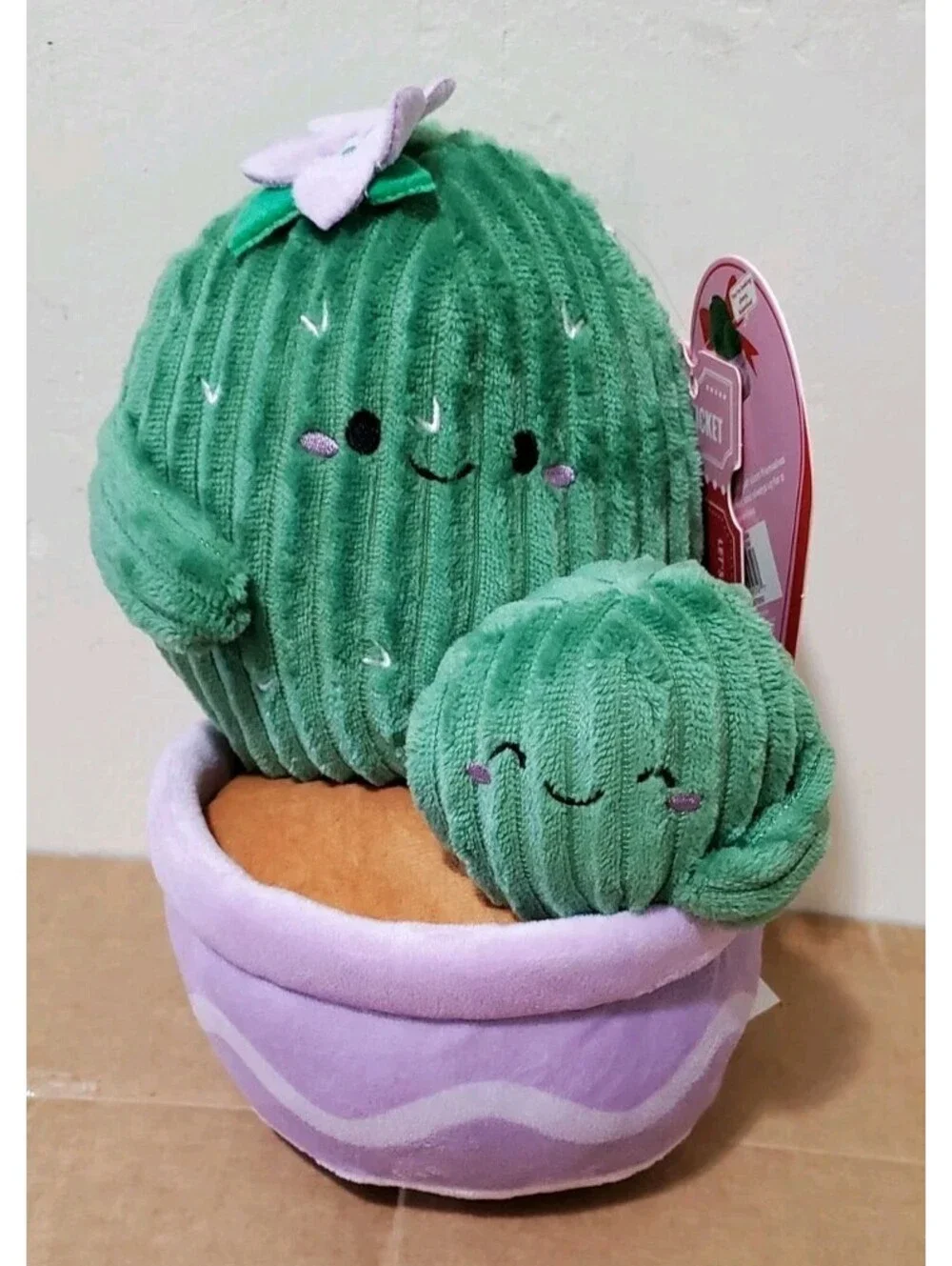 Cuddle Crew Weighted Flower Pot Plush Cute Smiling Cactus Stuffed  Soft Toy New
